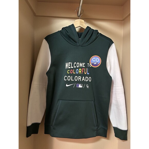 MLB Colorado Rockies Nike City Connect Authentic Collection Hoodie Youth Large